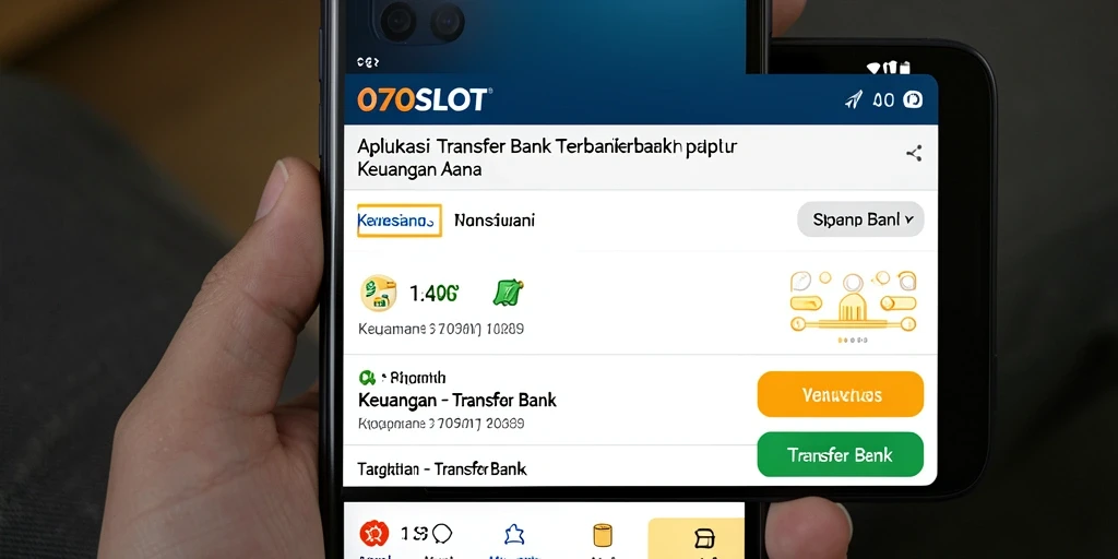 Antarmuka aplikasi 070SLOT yang user-friendly untuk Transfer Bank.