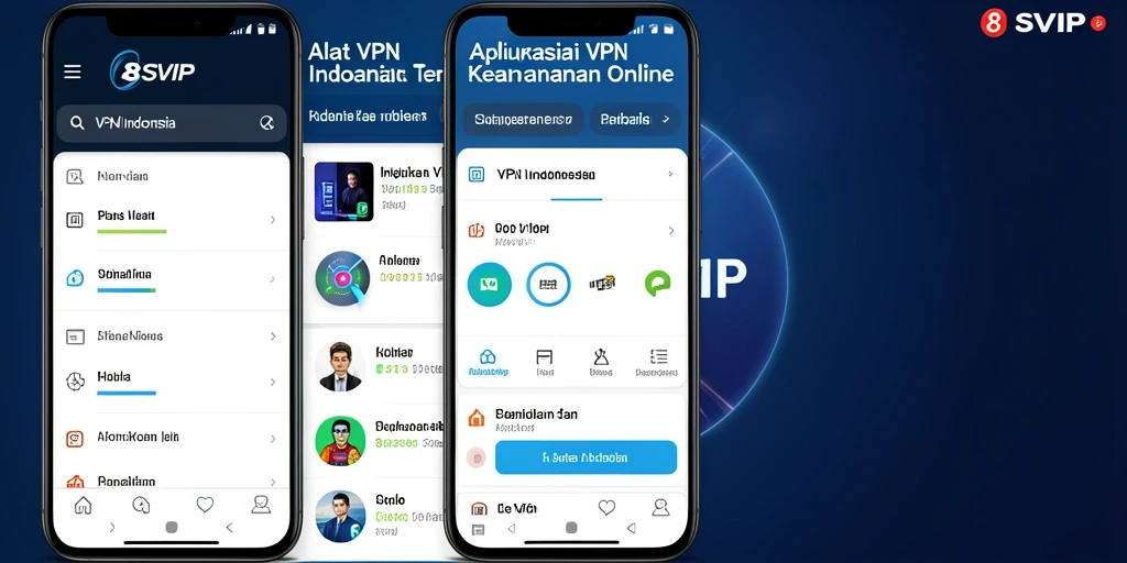 Antarmuka aplikasi 8SVIP menampilkan akses VPN yang mudah dan cepat.