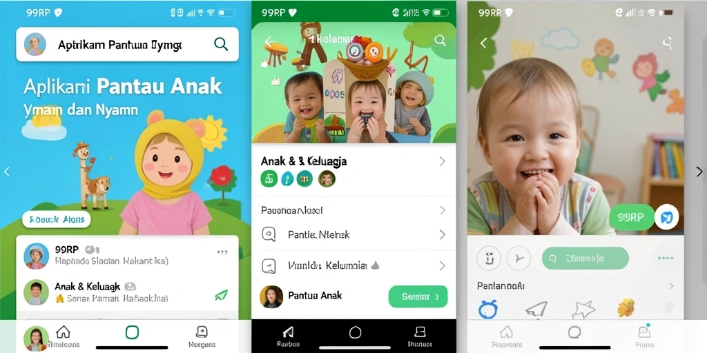 Antarmuka 99RP yang intuitif untuk memantau anak.