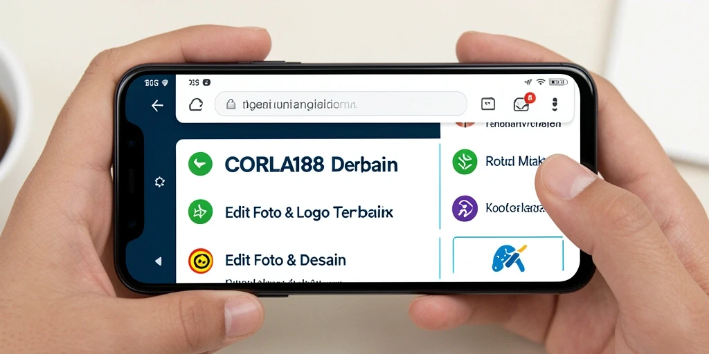 Tampilan antarmuka CORLA188 dengan berbagai pilihan desain logo.