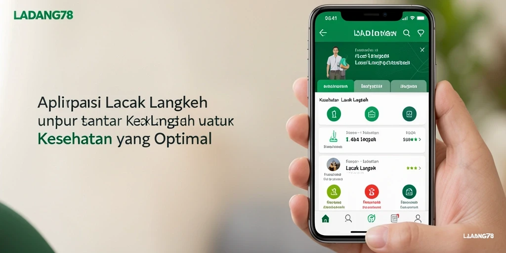 Tampilan antarmuka utama LADANG78 yang menampilkan total langkah harian.