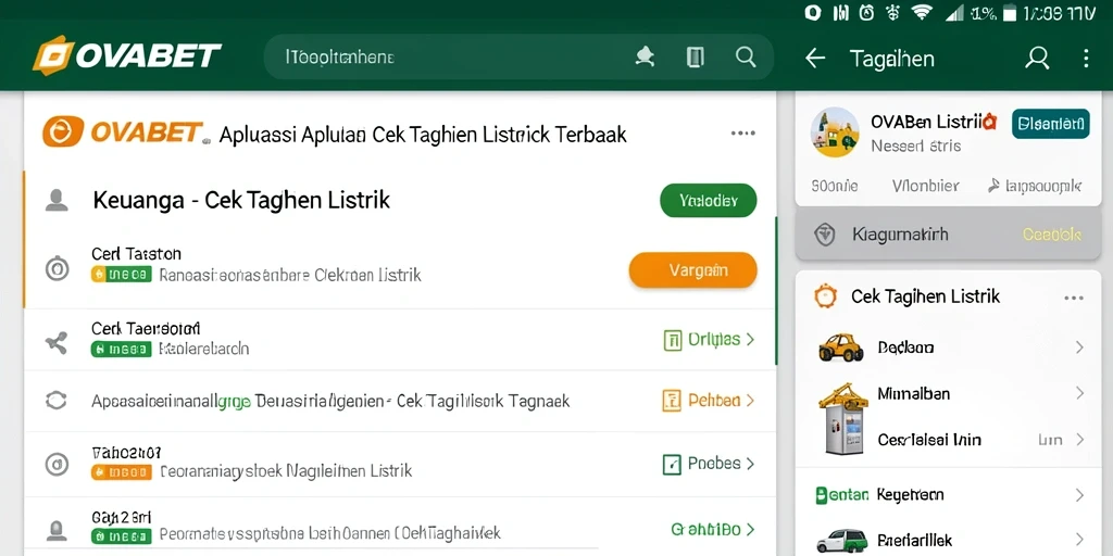 Tampilan antarmuka OVABET untuk cek tagihan listrik.
