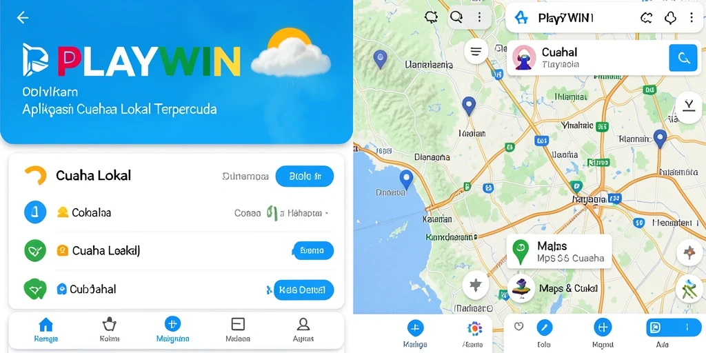 Screenshot antarmuka PLAYWIN menampilkan data cuaca lokal yang akurat dan informatif.