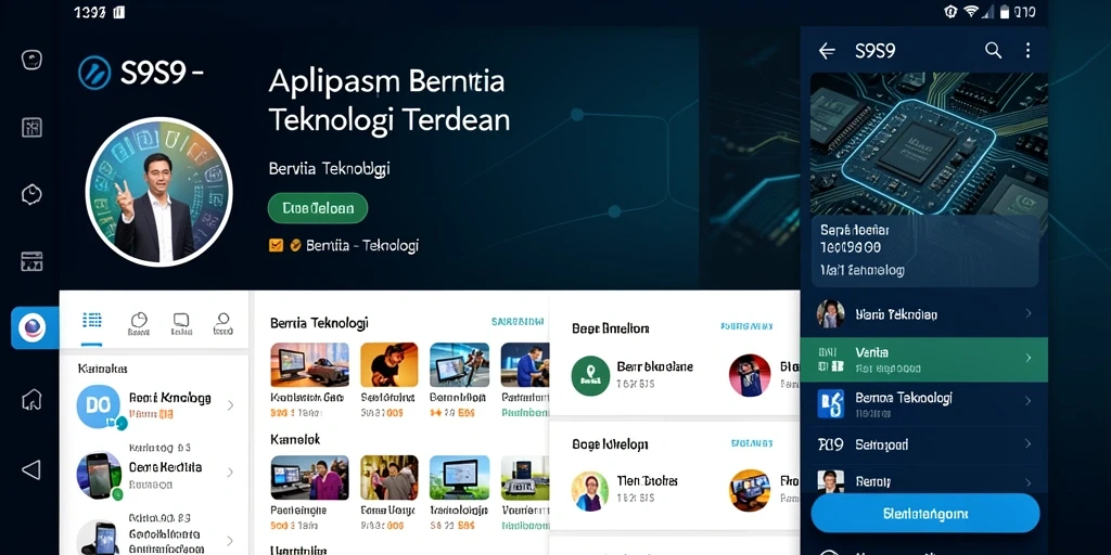Antarmuka S9S9 yang modern dan menarik untuk berita teknologi.