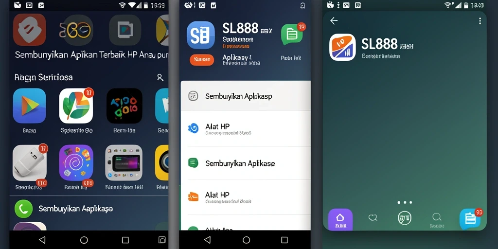 Antarmuka SL888 yang sederhana dan aman untuk menyembunyikan aplikasi.
